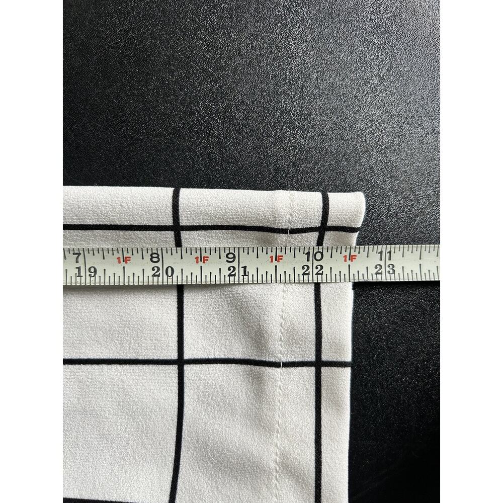 Melloday Plaid Open Front Over Coat Duster Jacket White Black S, Mid-Length - Picture 8 of 11